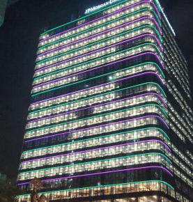 WORLDWIDE PLAZA WITH LED NEON STRIP